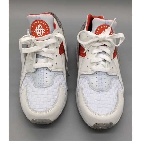 Size 9 -  Nike Air Huarache Crater Premium Low White Orange - Picture 1 of 5